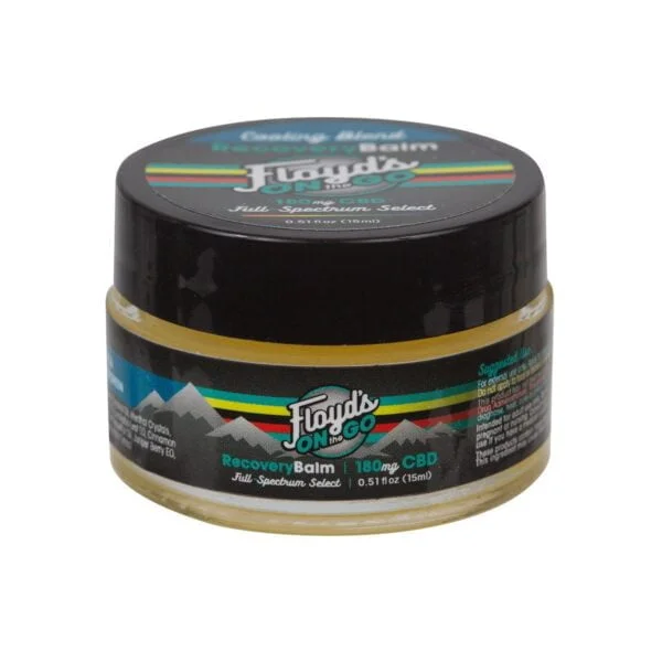 A container of Floyds of Leadville Recovery Balm Cooling Blend with 180mg of Full-Spectrum Select CBD