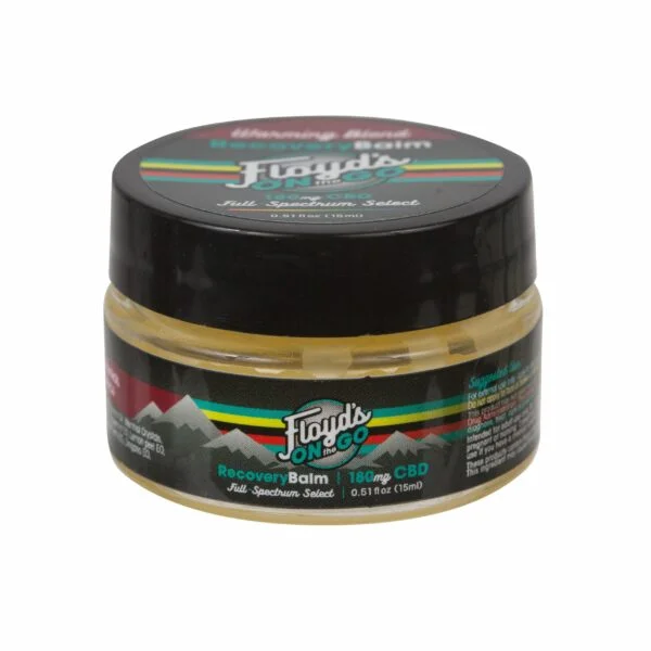 A container of Floyds of Leadville Recovery Balm Warming Blend with 180mg of Full-Spectrum Select CBD