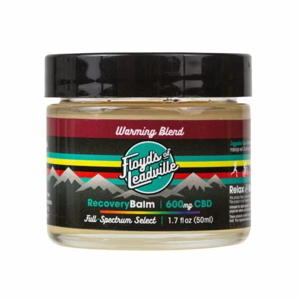 A container of Floyds of Leadville Recovery Balm Warming Blend with 600mg of Full-Spectrum Select CBD