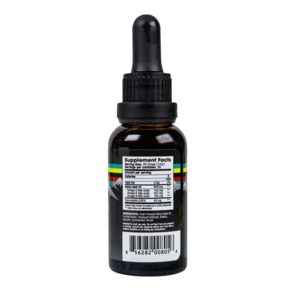 A tincture dropper bottle with Floyds of Leadville 1200mg Full Spectrum CBD Oil